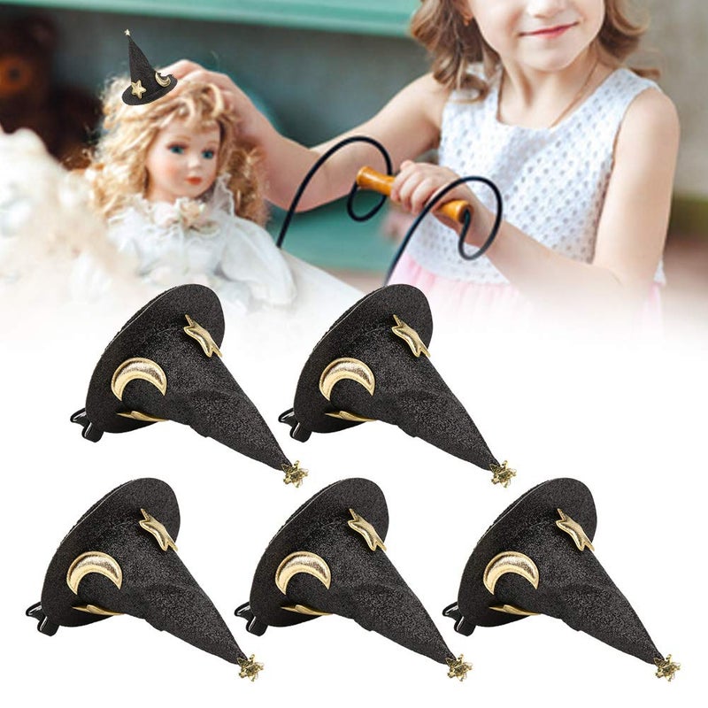Mini Witch Hat Hair Clips Halloween Christmas Party Hair Accessories Black - Image 2